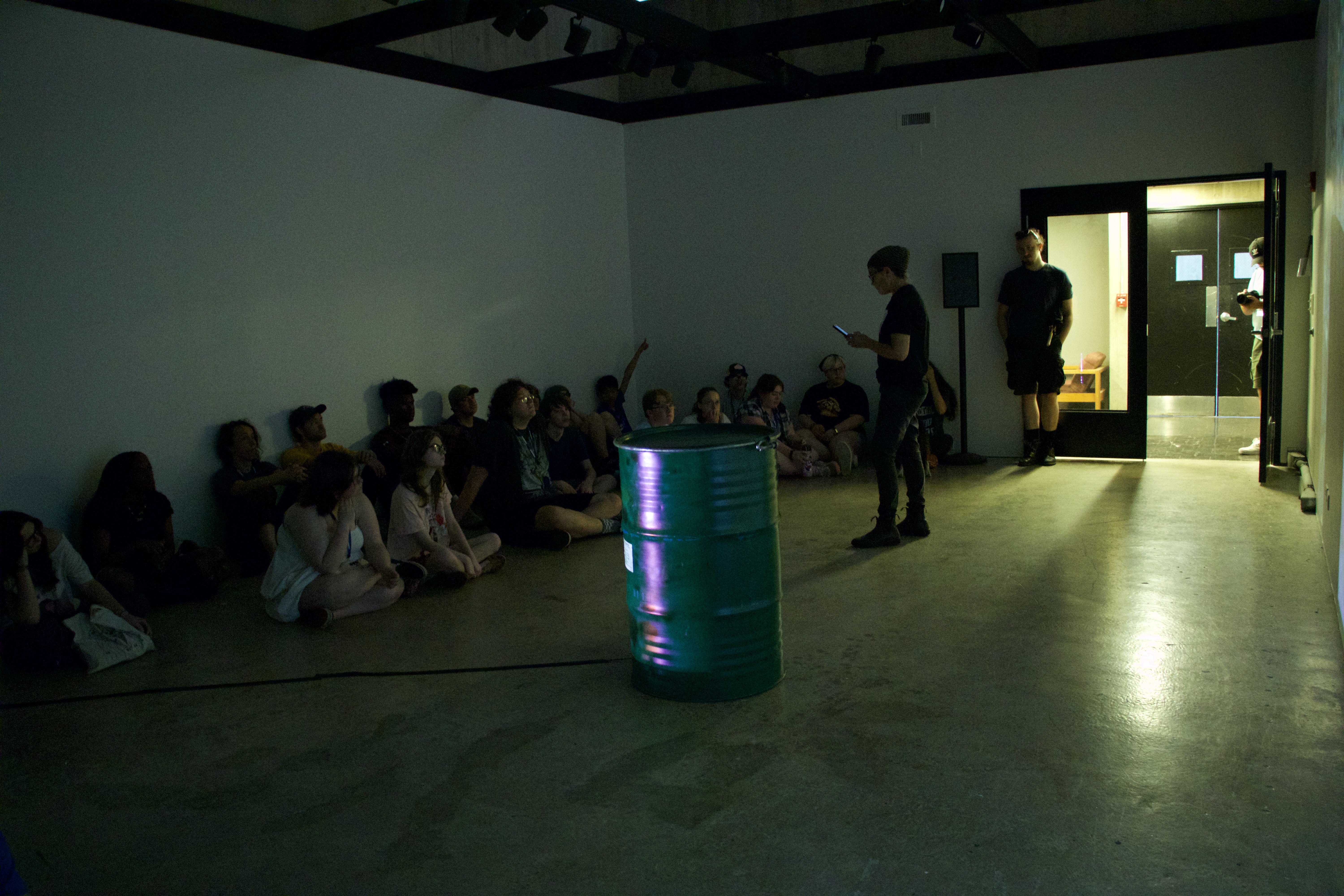 Projected footage on installation walls